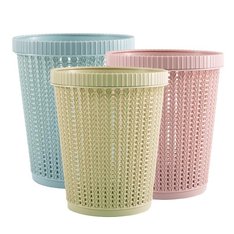 Round trash can automatic bag changer bag household can hold garbage bags kitchen pressure ring bag hollow environmentally friendly wastebasket