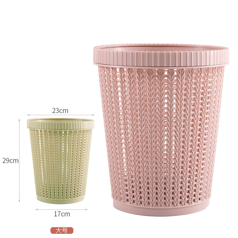 Round trash can automatic bag changer bag household can hold garbage bags kitchen pressure ring bag hollow environmentally friendly wastebasket