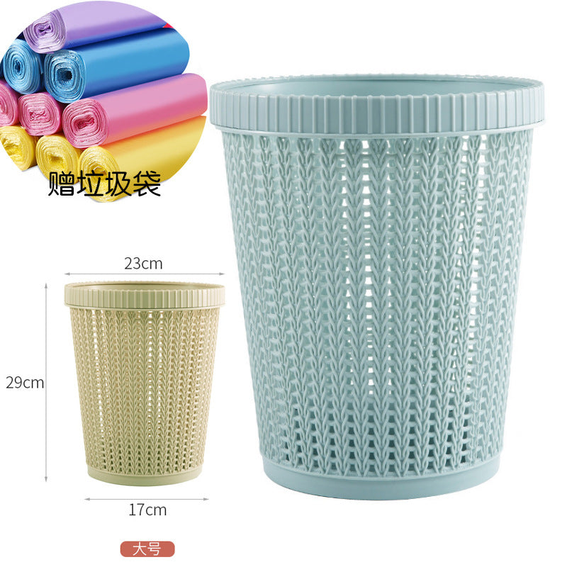 Round trash can automatic bag changer bag household can hold garbage bags kitchen pressure ring bag hollow environmentally friendly wastebasket