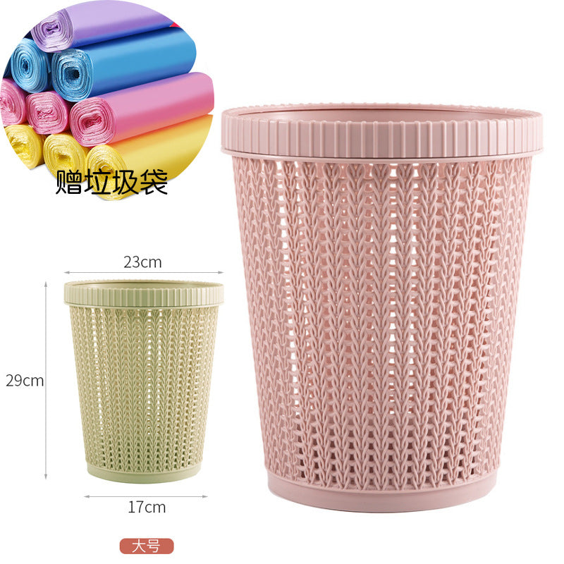 Round trash can automatic bag changer bag household can hold garbage bags kitchen pressure ring bag hollow environmentally friendly wastebasket
