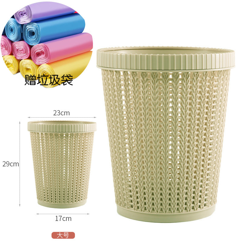 Round trash can automatic bag changer bag household can hold garbage bags kitchen pressure ring bag hollow environmentally friendly wastebasket