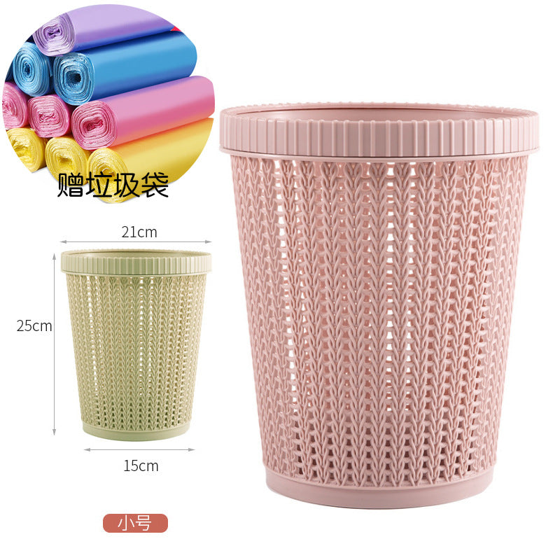 Round trash can automatic bag changer bag household can hold garbage bags kitchen pressure ring bag hollow environmentally friendly wastebasket