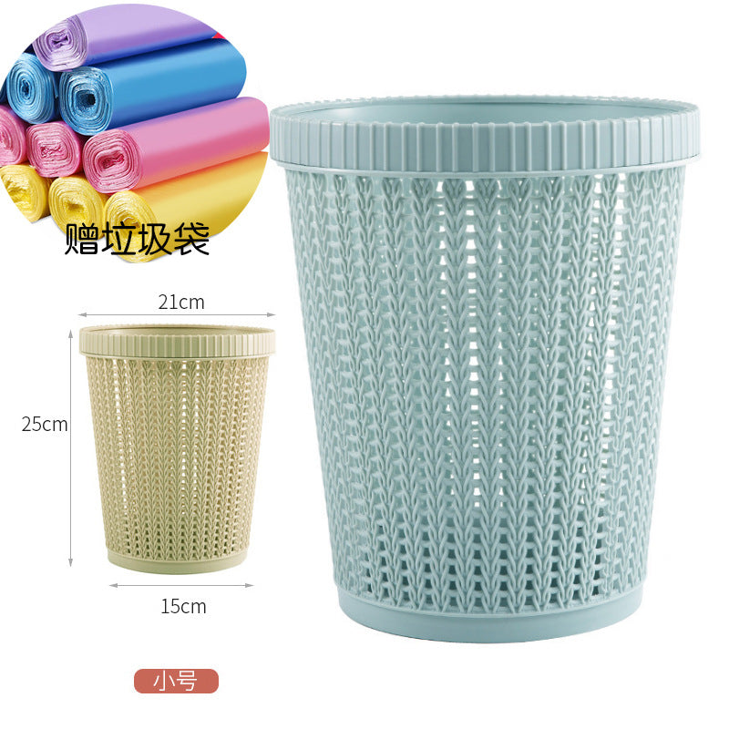 Round trash can automatic bag changer bag household can hold garbage bags kitchen pressure ring bag hollow environmentally friendly wastebasket