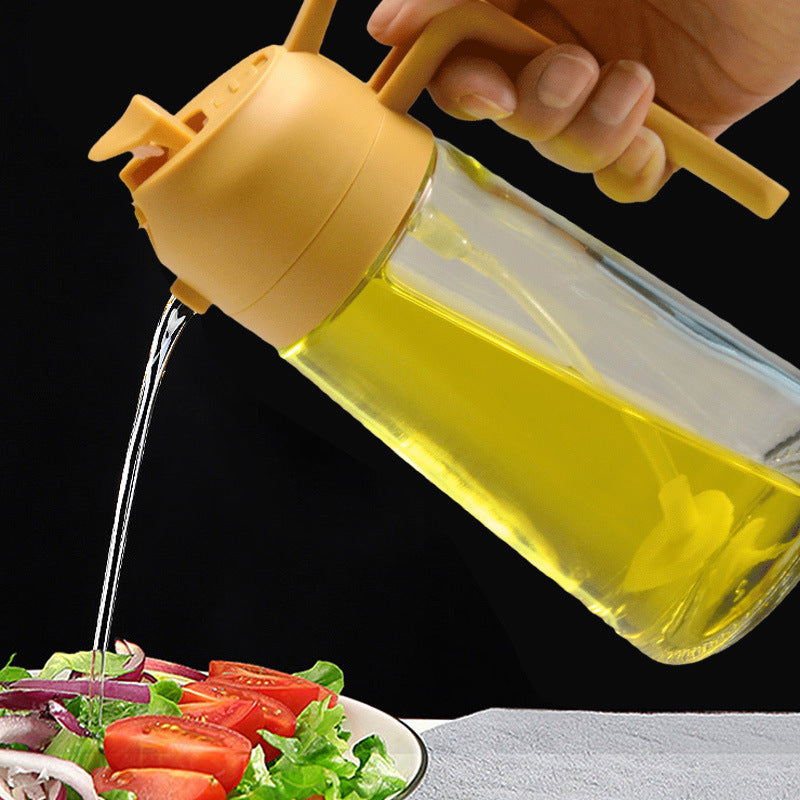 Multifunctional oil pot household kitchen supplies spray to two-in-one oil bottle large capacity press oil spray pot new wholesale