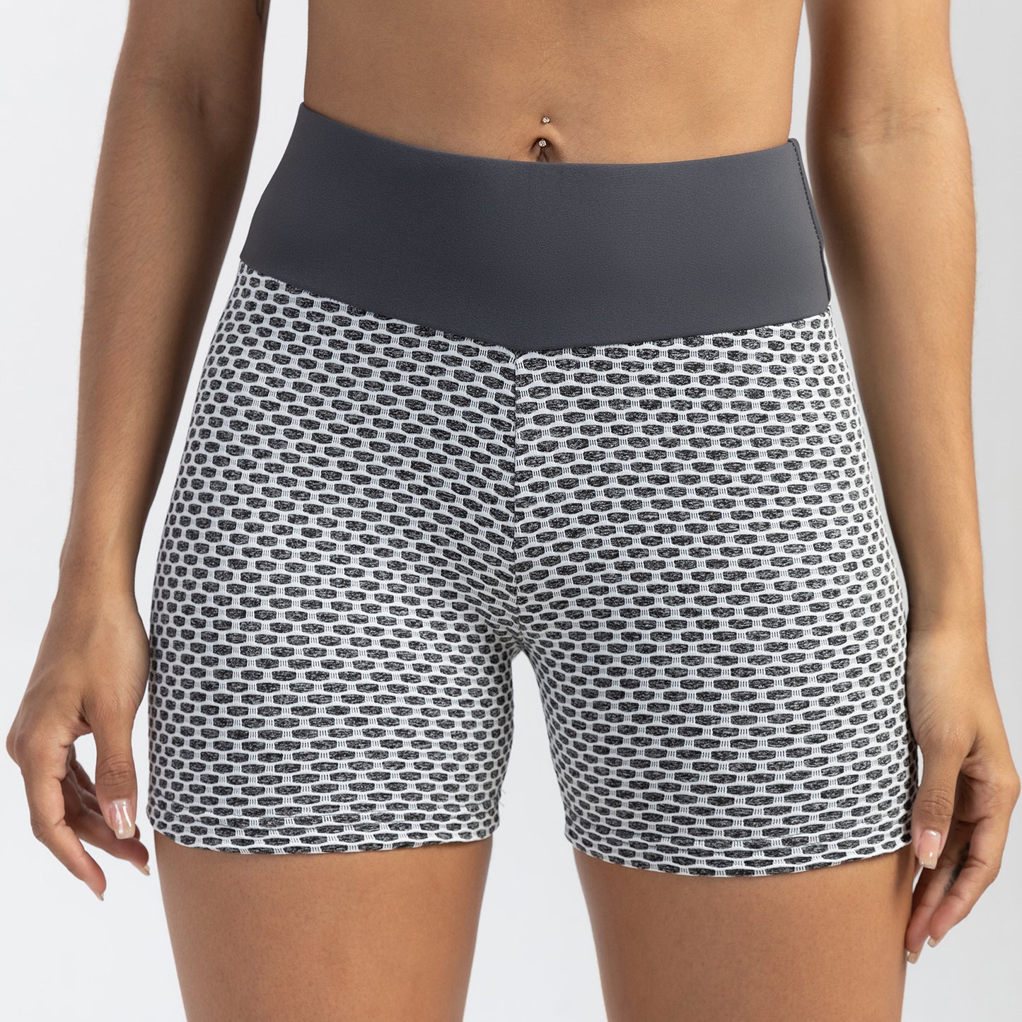 Sports shorts women high waist peach hip yoga pants bubble jacquard fitness pants summer tight shorts
