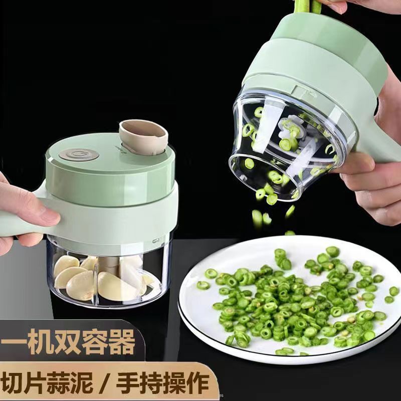 Gatling Electric Vegetable Cutter Kitchen Household Garlic Stirrer Wireless Multi-function Electric Cooking Supplementary Food Machine Garlic Crushers