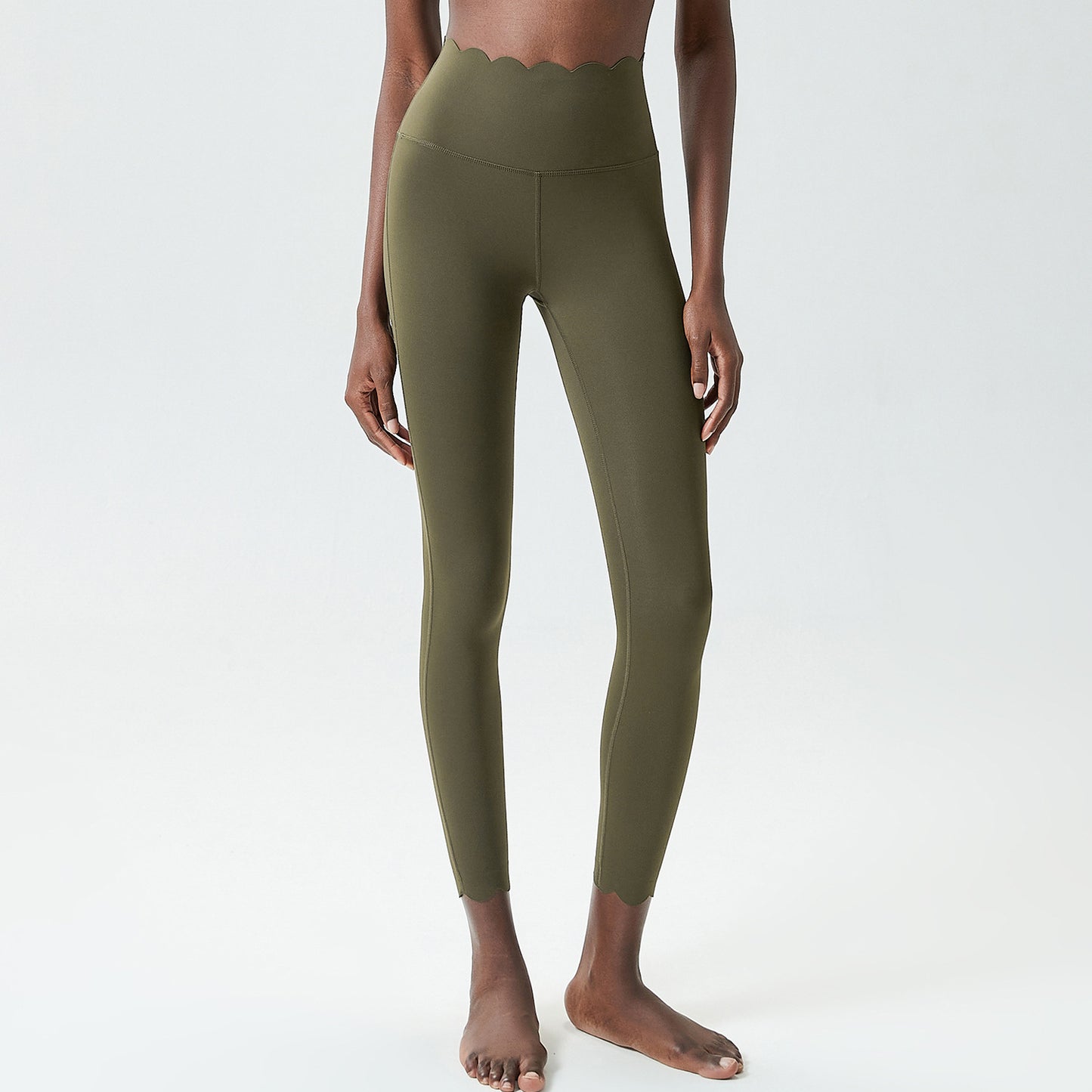Small wave plastic elastic high waist yoga pants women's cross-border large size quick-drying fitness sports running tight bottoming trousers