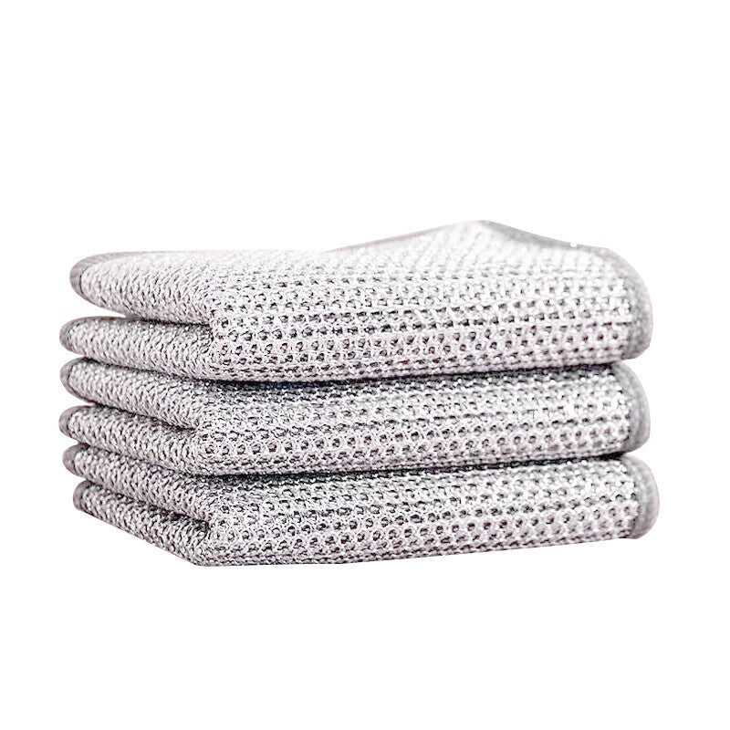 Silver wire rag kitchen stove steel wire dishwashing cloth non-stick oil degreasing dirt removal metal wire silver wire cleaning rag
