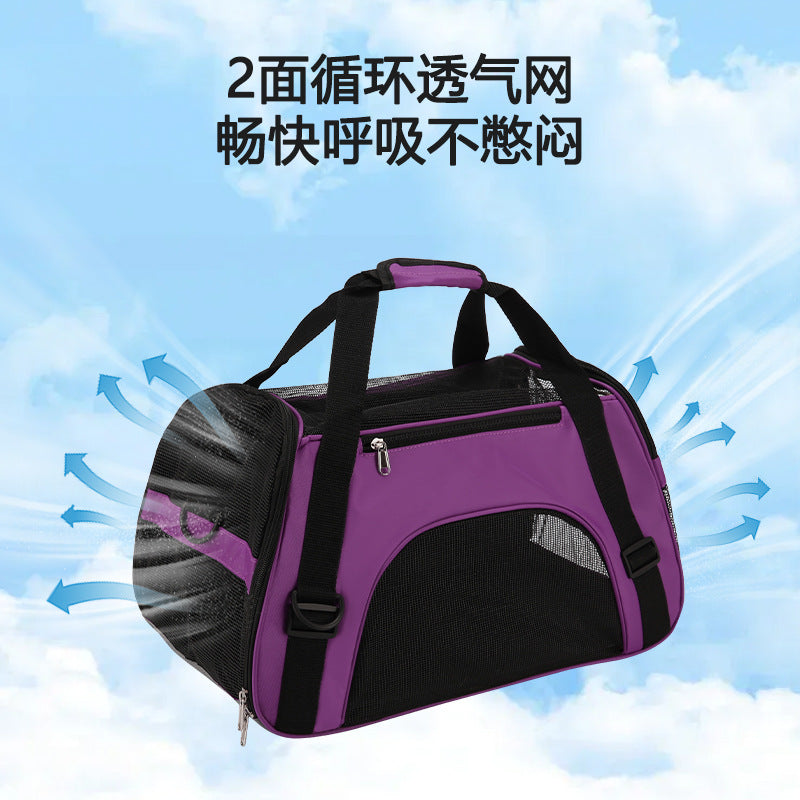 Cross-border supply pet bag portable pet backpack dog bag crossbody folding bag one piece delivery