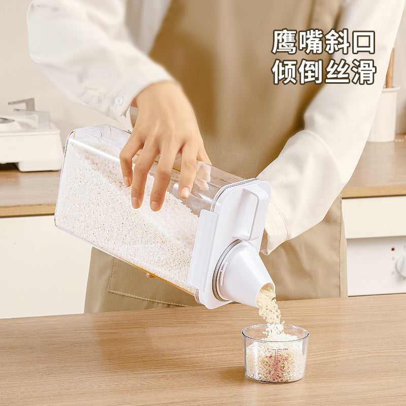 Kitchen grain storage jar grain storage jar transparent rice bucket flour jar plastic sealed jar storage box