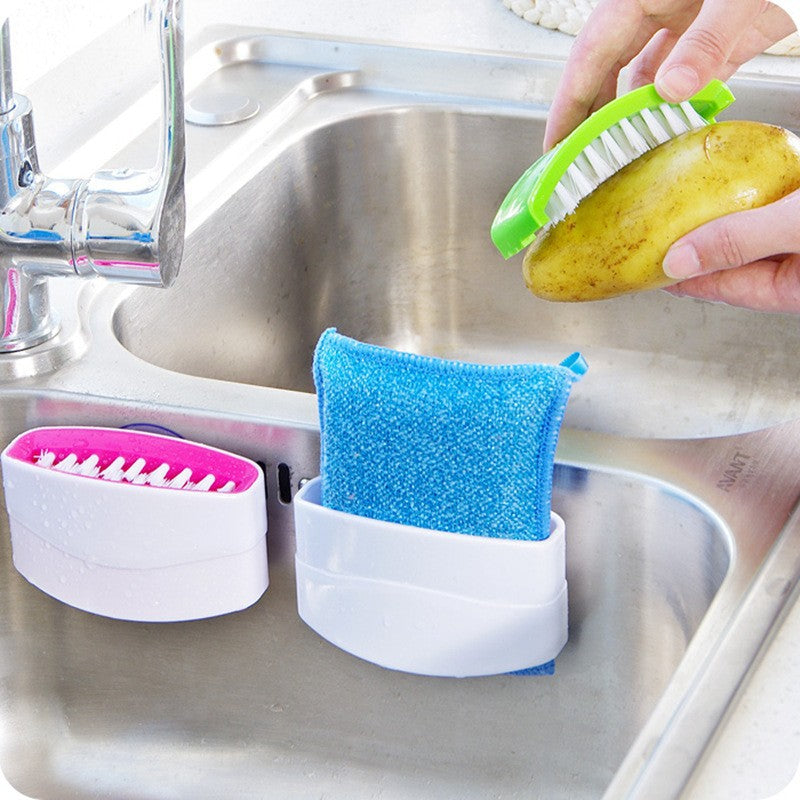Creative kitchen knife and fork chopsticks cleaning brush with suction cup, fruit and vegetable cleaning brush, kitchen cleaning brush