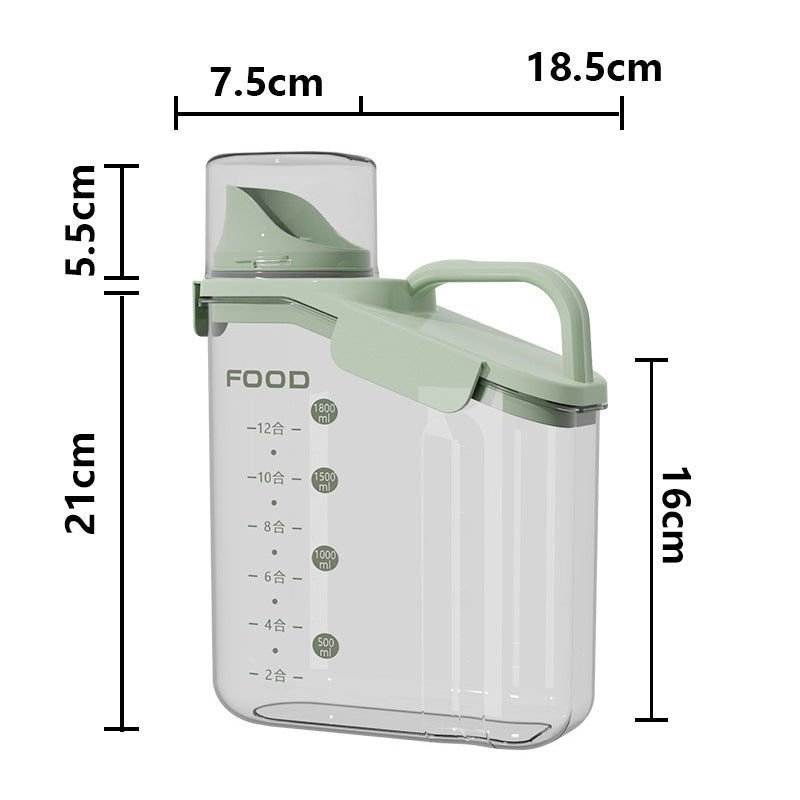 Kitchen grain storage jar grain storage jar transparent rice bucket flour jar plastic sealed jar storage box