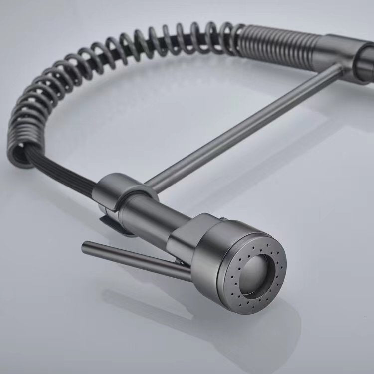 Cross-border supply of pull-out kitchen hot and cold water faucet telescopic rotating vegetable basin sink spring faucet