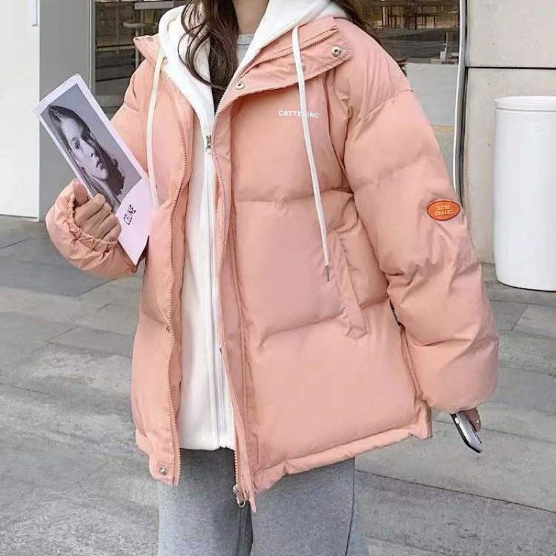 Down cotton jacket for girls winter clothes 2024 new junior high school students cotton jacket short fake two-piece cotton coat