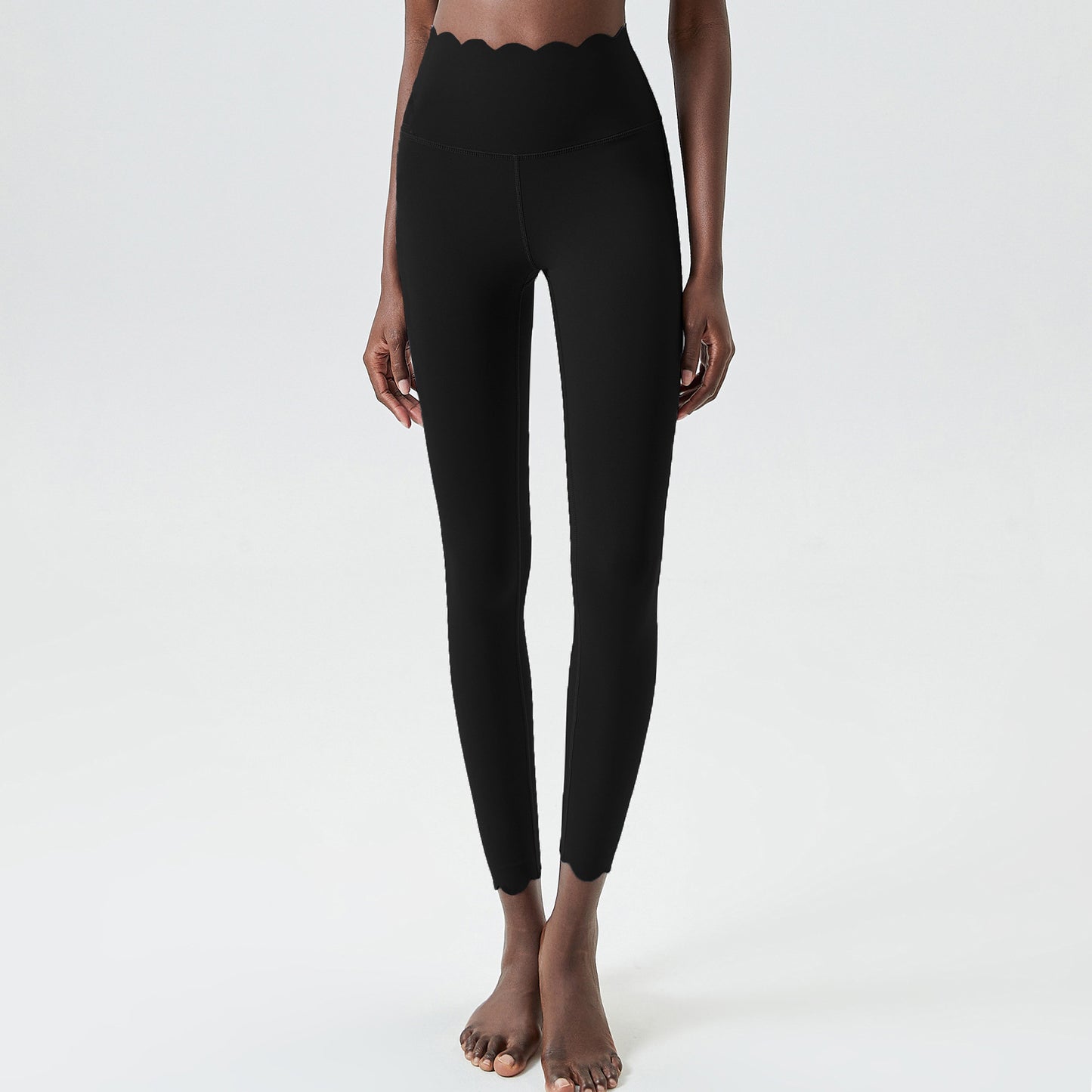 Small wave plastic elastic high waist yoga pants women's cross-border large size quick-drying fitness sports running tight bottoming trousers