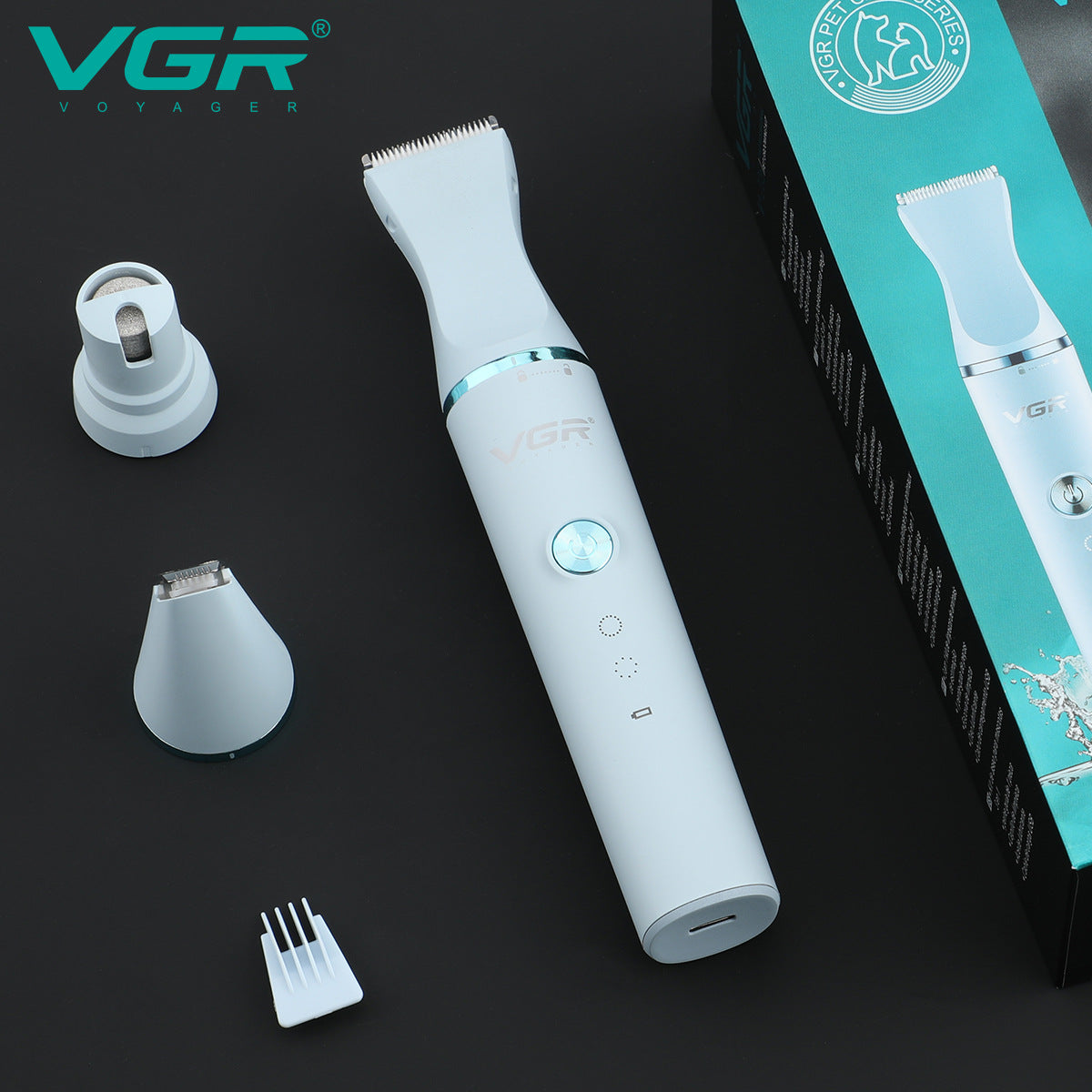 VGR205 hair trimmer multi-blade electric clipper cat and dog hair clipper shaver multi-function pet electric clipper