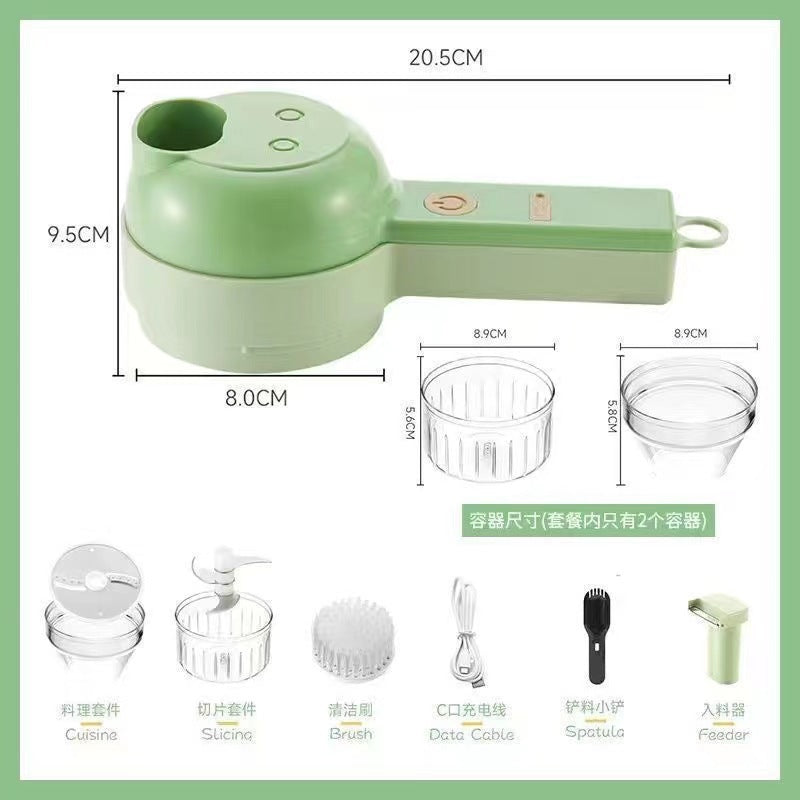 Gatling Electric Vegetable Cutter Kitchen Household Garlic Stirrer Wireless Multi-function Electric Cooking Supplementary Food Machine Garlic Crushers