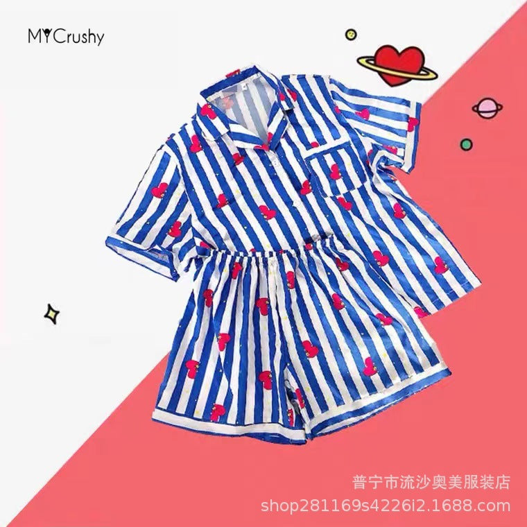 Foreign Trade Wholesale Southeast Asia Korean version of short-sleeved BTS pajamas women's home clothes suit summer