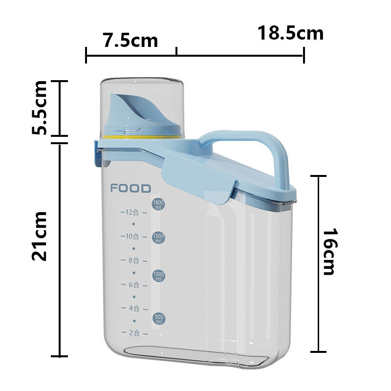 Kitchen grain storage jar grain storage jar transparent rice bucket flour jar plastic sealed jar storage box