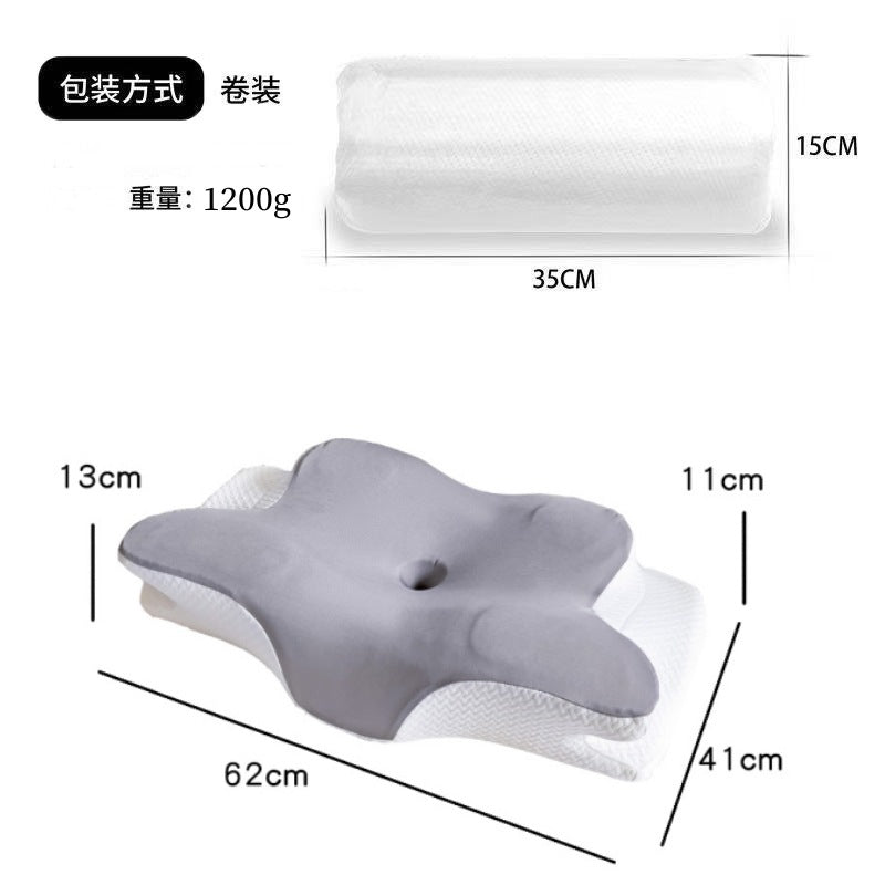 Cross-border foreign trade rebound memory foam butterfly pillow breathable neck protection special-shaped memory pillow sleeping cervical pillow bone correction pillow