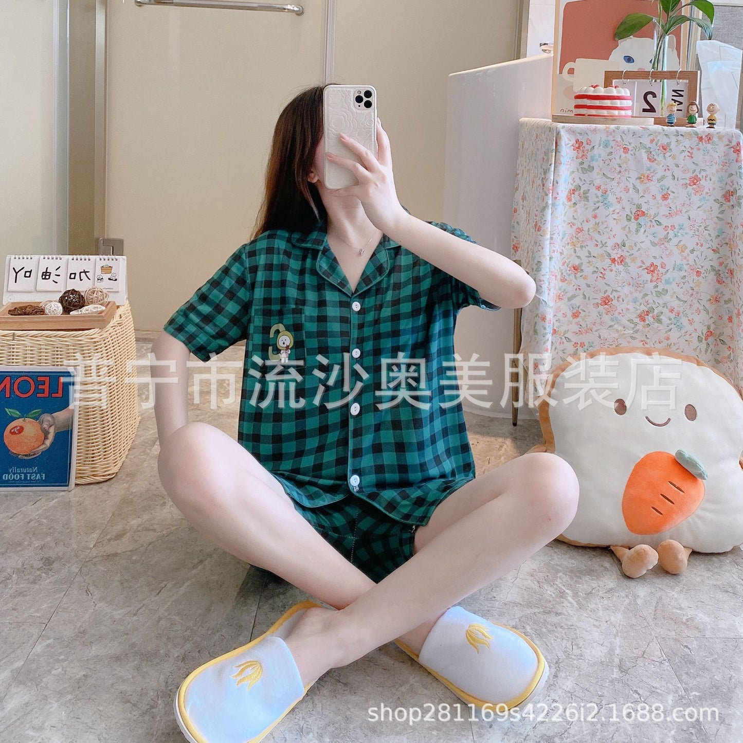 Foreign Trade Wholesale Southeast Asia Korean version of short-sleeved BTS pajamas women's home clothes suit summer