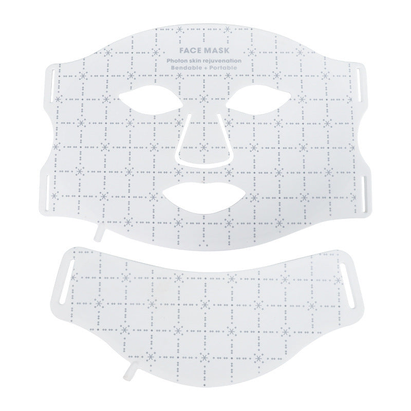 Red light beauty mask with neck beauty instrument skin rejuvenation color light silicone LED spectrum large row of lights electronic mask instrument