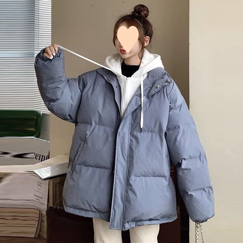 Down cotton jacket for girls winter clothes 2024 new junior high school students cotton jacket short fake two-piece cotton coat