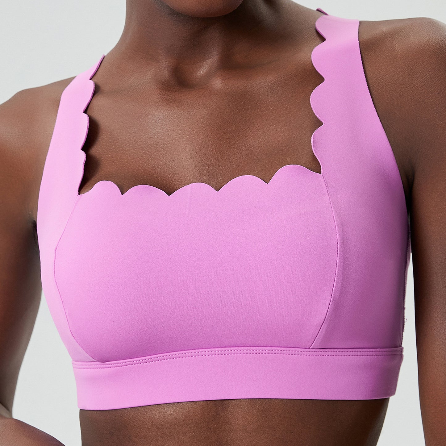 Small wave plastic elastic liquid glue sports underwear women's large size cross-border tight seamless quick-drying fitness yoga bra