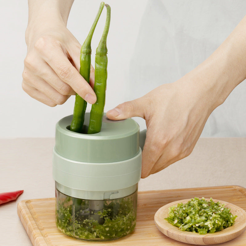 Gatling Electric Vegetable Cutter Kitchen Household Garlic Stirrer Wireless Multi-function Electric Cooking Supplementary Food Machine Garlic Crushers