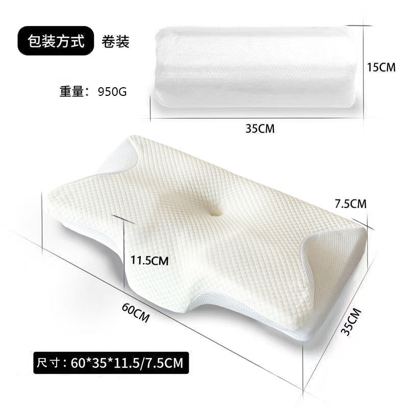 Cross-border foreign trade rebound memory foam butterfly pillow breathable neck protection special-shaped memory pillow sleeping cervical pillow bone correction pillow