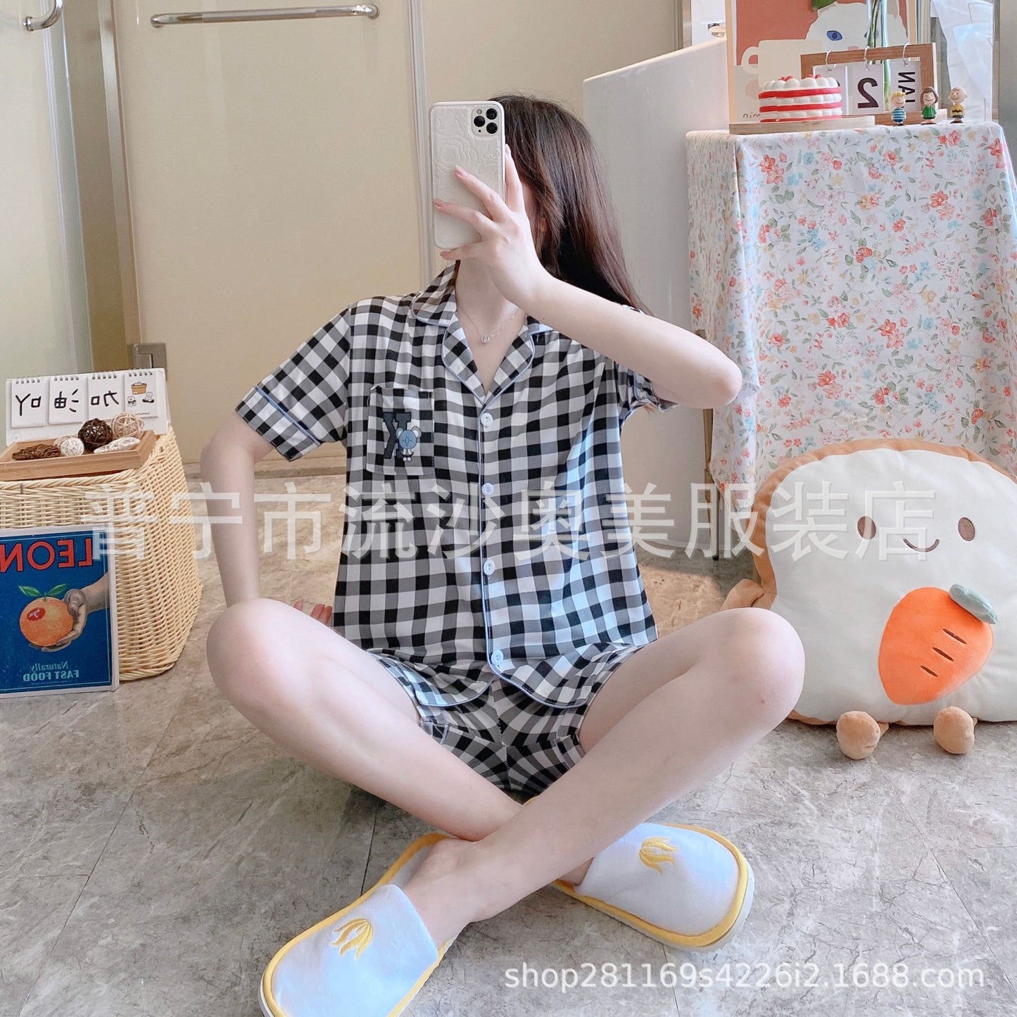 Foreign Trade Wholesale Southeast Asia Korean version of short-sleeved BTS pajamas women's home clothes suit summer