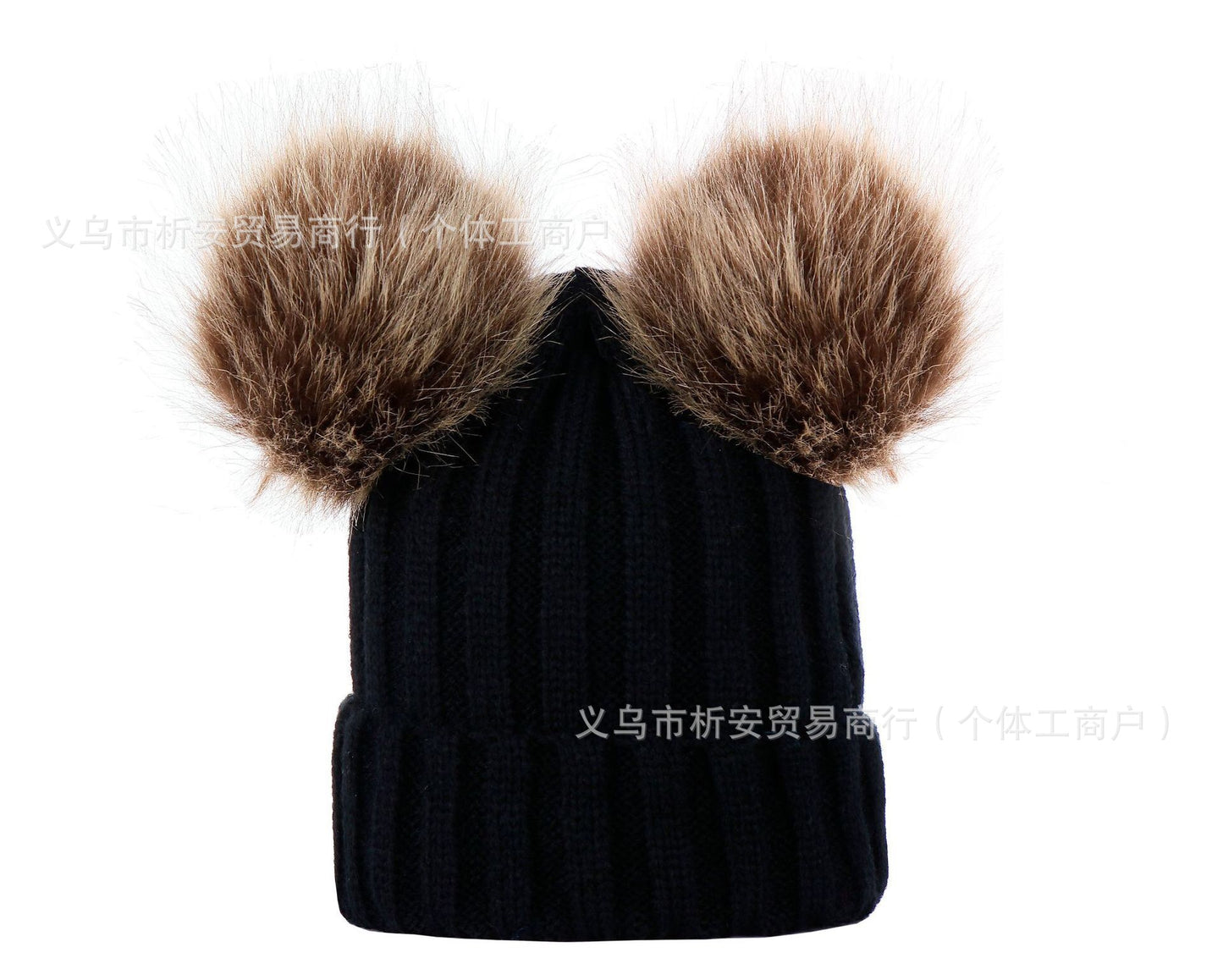 AliExpress personalized embroidery parent-child hat European and American autumn and winter threaded baby pullover hat double wool ball hat knitted