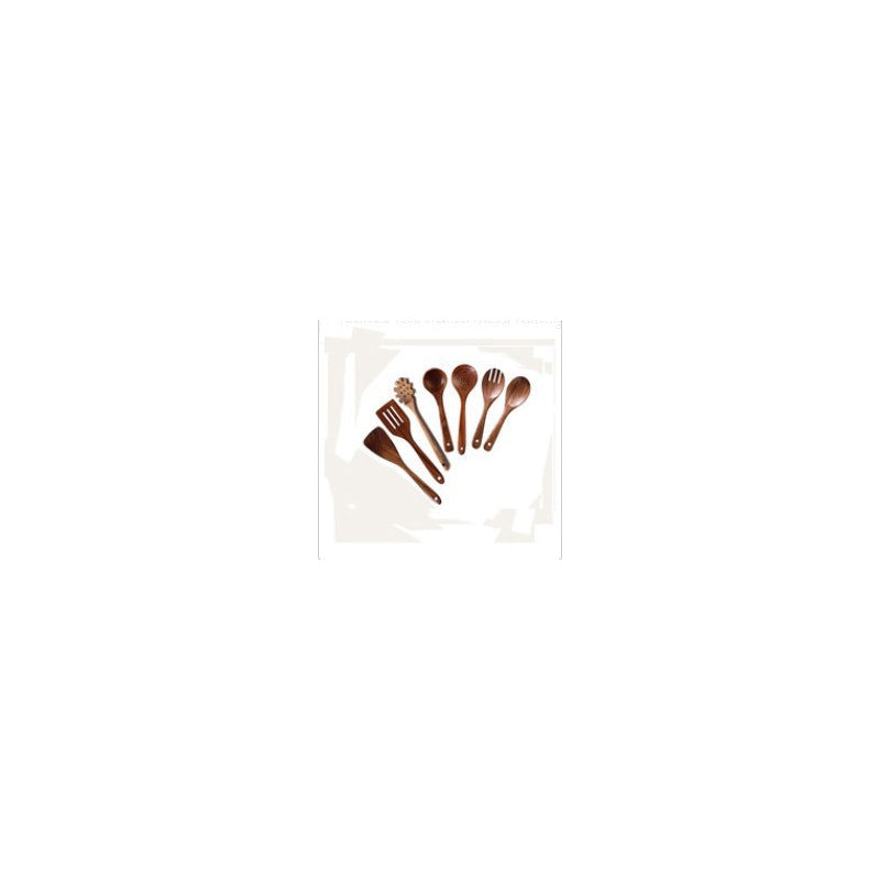 Teak cooking set Acacia wood kitchenware long handle spatula vegetable spatula solid wood spatula spoon fork non-stick pan kitchen 10 piece set