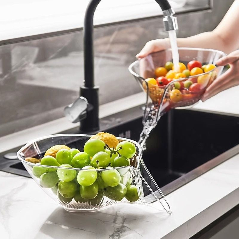 Drain basket multifunctional household sink kitchen fruit drain bowl net celebrity creative fruit plate new style vegetable washing basin