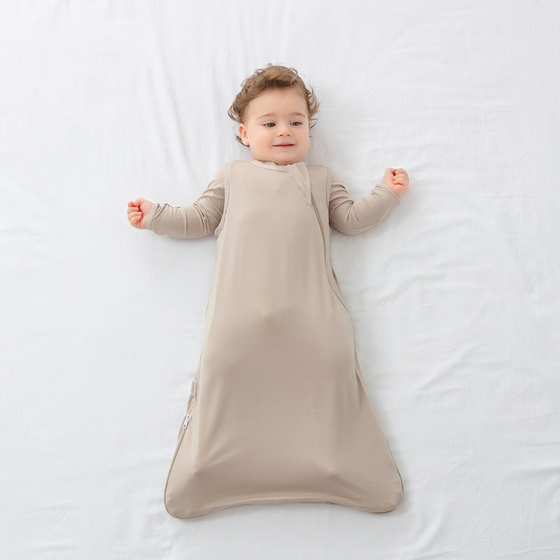 Amazon baby sleeping bag thin double-layer bamboo fiber baby sleeping bag children's anti-kicking quilt breathable newborn four seasons
