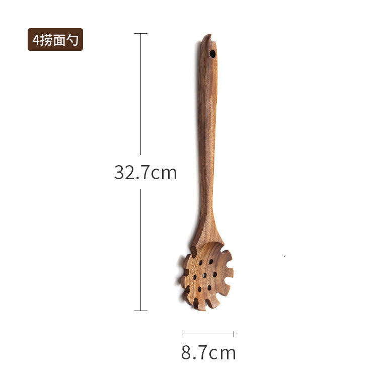 Teak cooking set Acacia wood kitchenware long handle spatula vegetable spatula solid wood spatula spoon fork non-stick pan kitchen 10 piece set