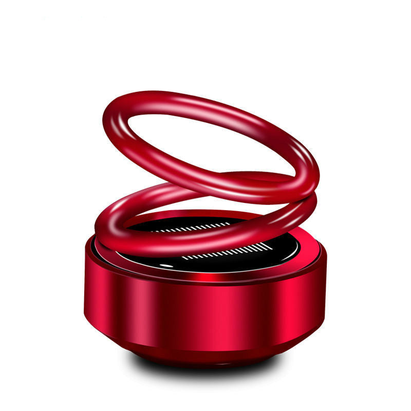 Car Aromatherapy Solar Double Ring Suspended Rotating Ornaments Creative Car Interior Decorations