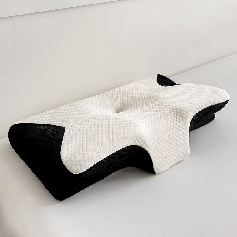 Cross-border foreign trade rebound memory foam butterfly pillow breathable neck protection special-shaped memory pillow sleeping cervical pillow bone correction pillow