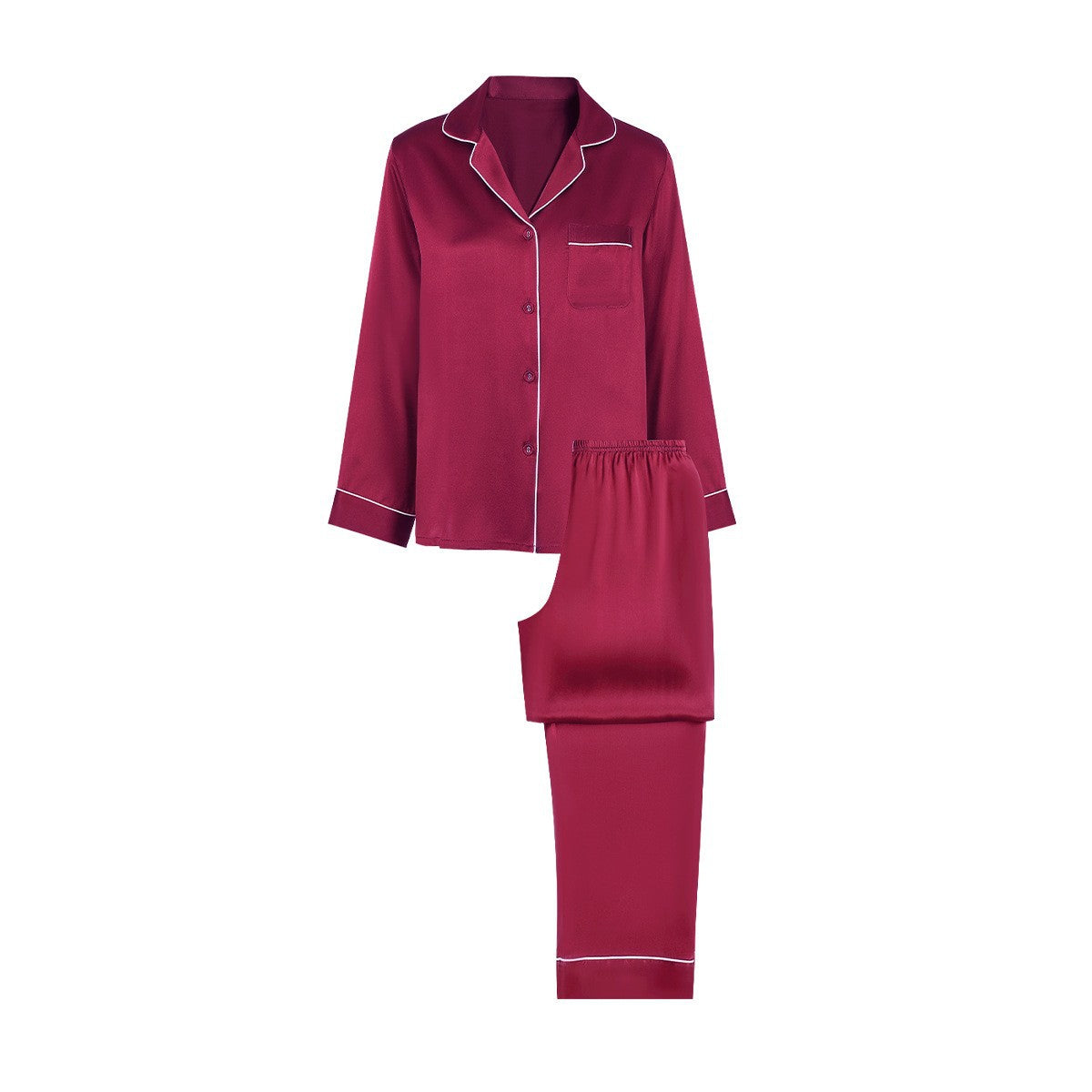 2024 Spring and Autumn Silk Pajamas Women's Autumn and Winter New Long Sleeve Pants Wholesale 100% Mulberry Silk Home Clothes Set
