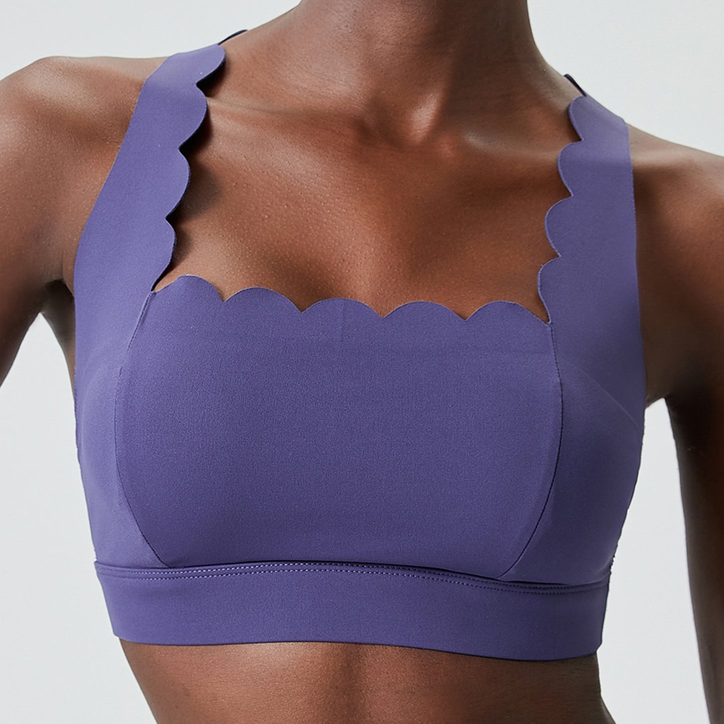 Small wave plastic elastic liquid glue sports underwear women's large size cross-border tight seamless quick-drying fitness yoga bra