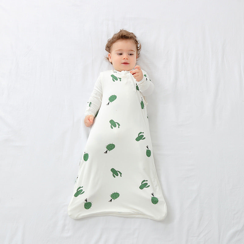 Amazon baby sleeping bag thin double-layer bamboo fiber baby sleeping bag children's anti-kicking quilt breathable newborn four seasons