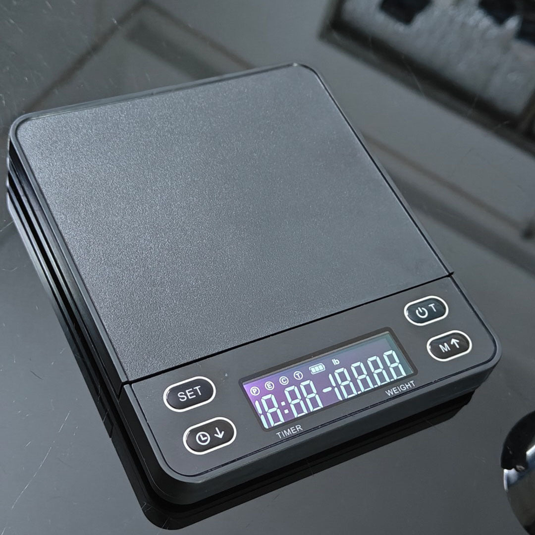Smart hand brewed coffee electronic scale Cross-border timing kitchen scale Black 5kg 0.1g household food baking scale