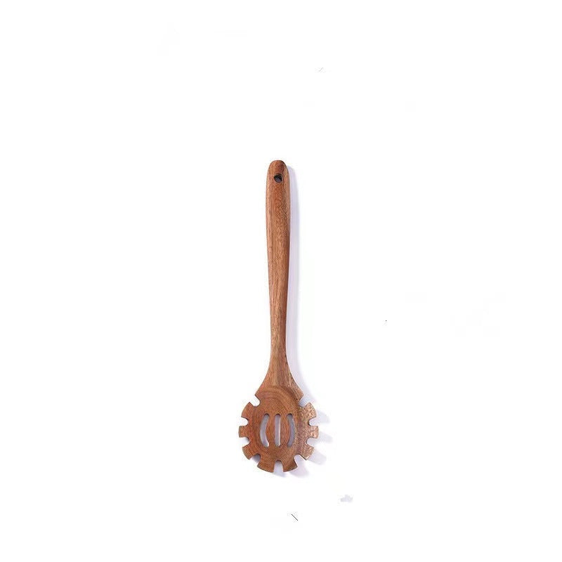 Teak cooking set Acacia wood kitchenware long handle spatula vegetable spatula solid wood spatula spoon fork non-stick pan kitchen 10 piece set