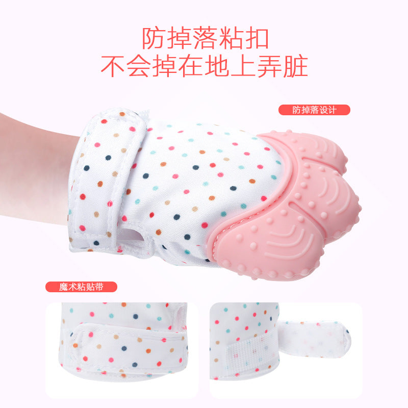 Teething Gloves Baby Teething Gloves Anti-bite Silicone Teething Gloves Children's Sounding Toys Anti-eating Hand Teething Gloves