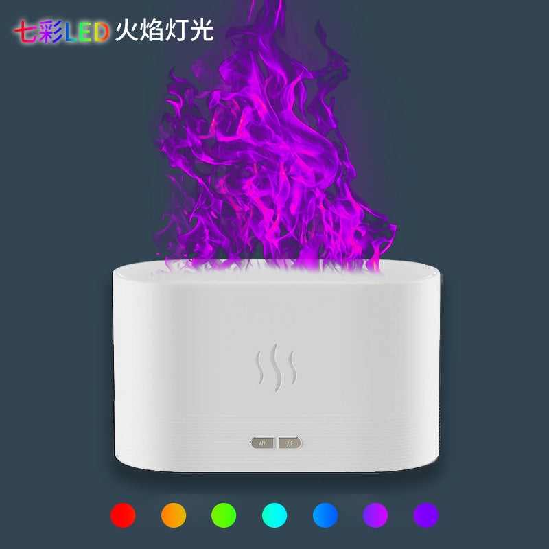 Simulation flame aromatherapy machine household desktop diffuser aromatherapy machine ultrasonic atomization colorful gradient atmosphere light humidifier