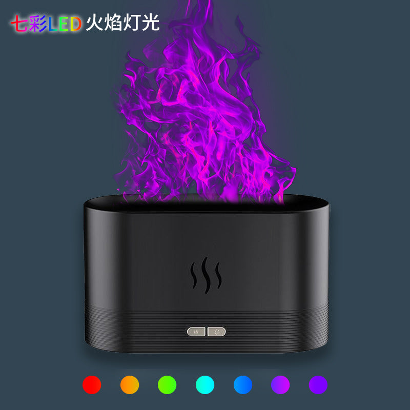 Simulation flame aromatherapy machine household desktop diffuser aromatherapy machine ultrasonic atomization colorful gradient atmosphere light humidifier