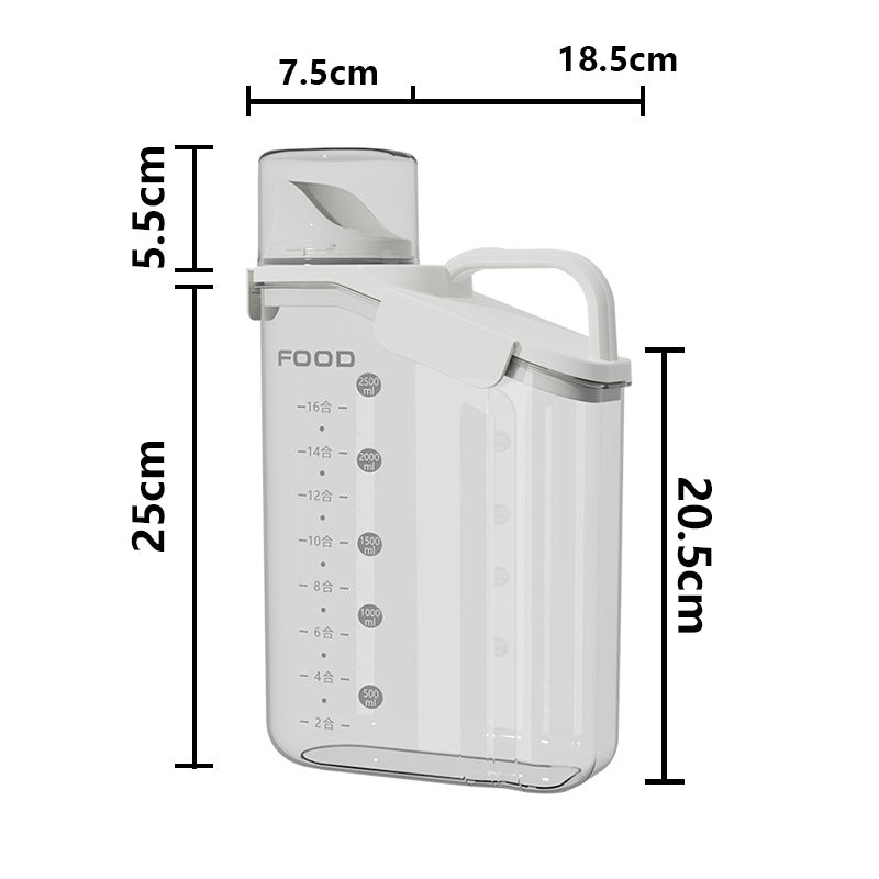 Kitchen grain storage jar grain storage jar transparent rice bucket flour jar plastic sealed jar storage box