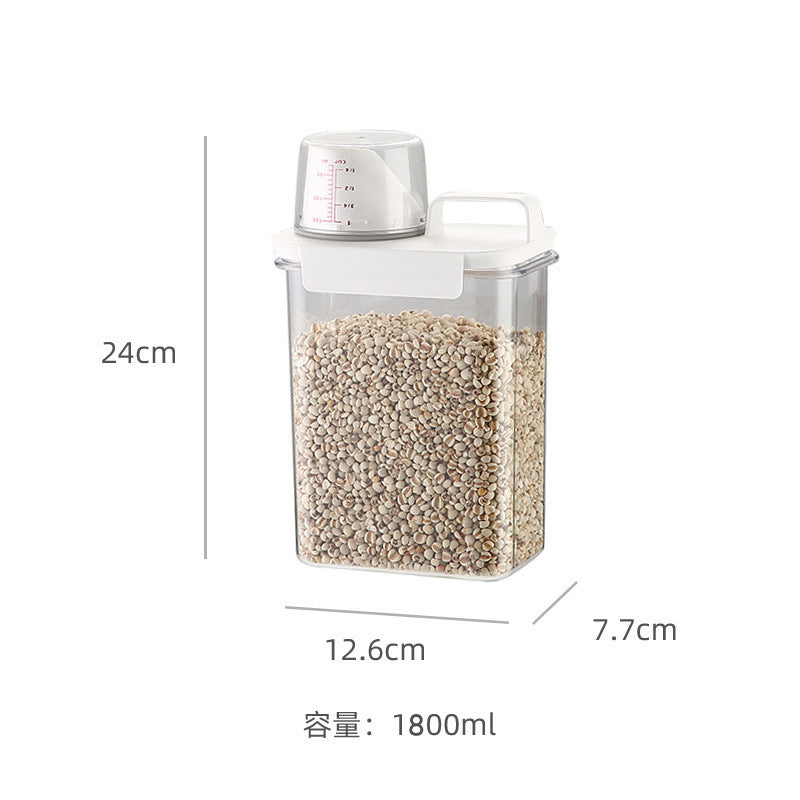 Kitchen grain storage jar grain storage jar transparent rice bucket flour jar plastic sealed jar storage box