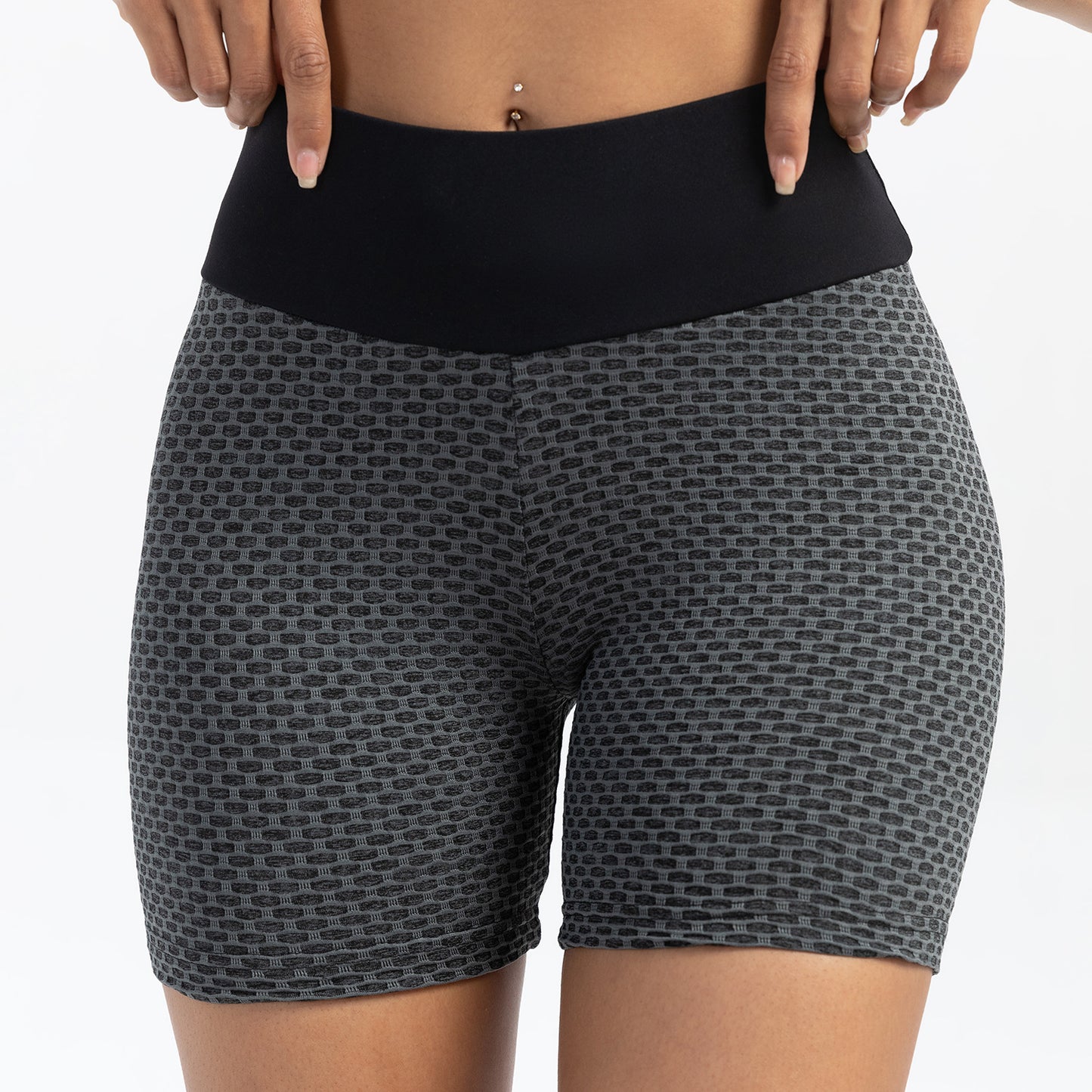 Sports shorts women high waist peach hip yoga pants bubble jacquard fitness pants summer tight shorts