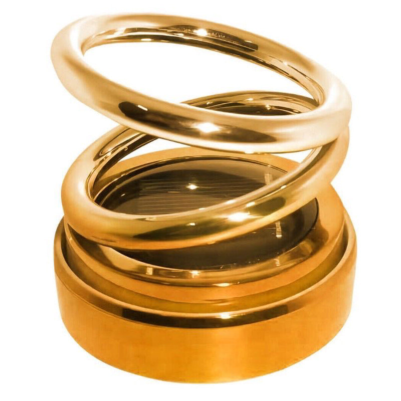 Car Aromatherapy Solar Double Ring Suspended Rotating Ornaments Creative Car Interior Decorations